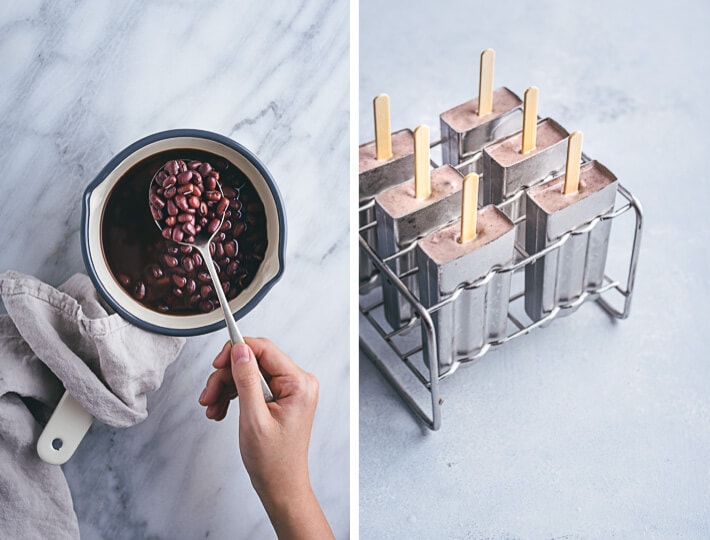 Creamy Red Bean Popsicles Cooking Process