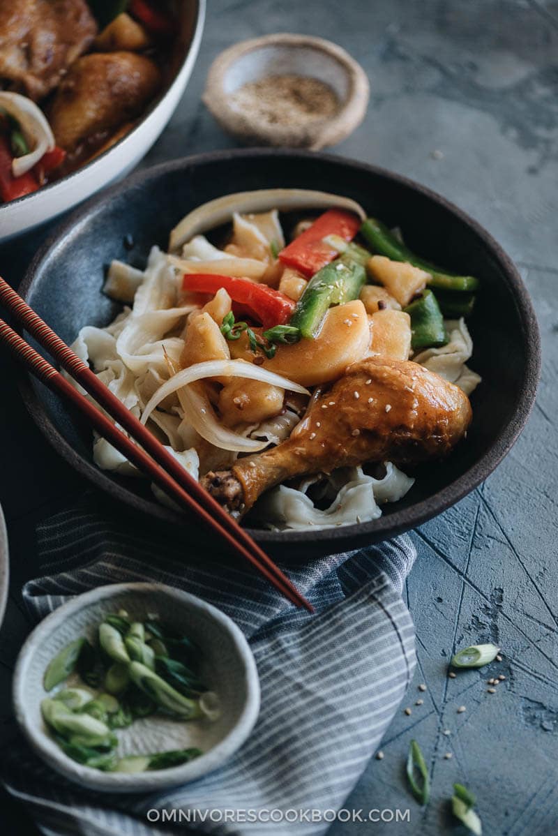 Da Pan Ji - A hearty chicken potato stew in a rich Chinese-style sauce served on top of noodles. It’s one of those one-pot comfort recipes that you always crave.