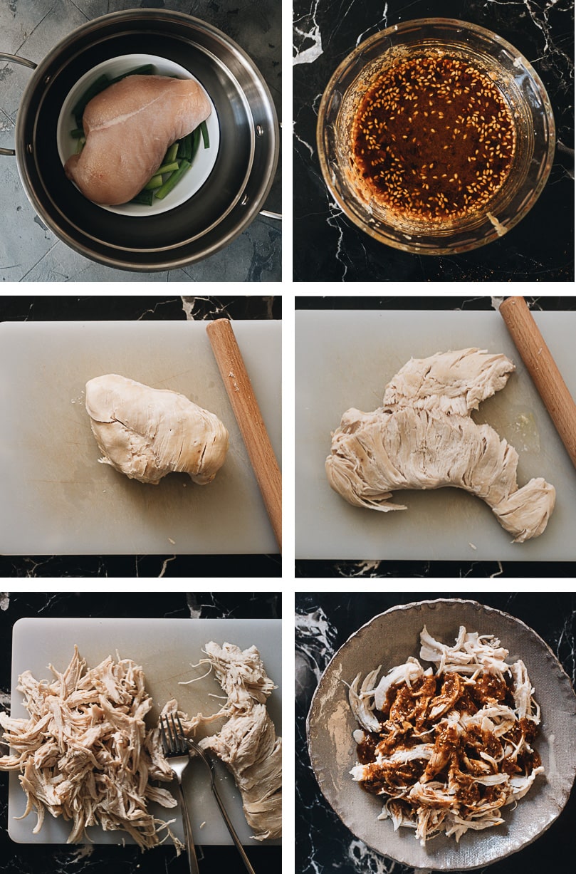 How to make Chinese bang bang chicken cooking step-by-step