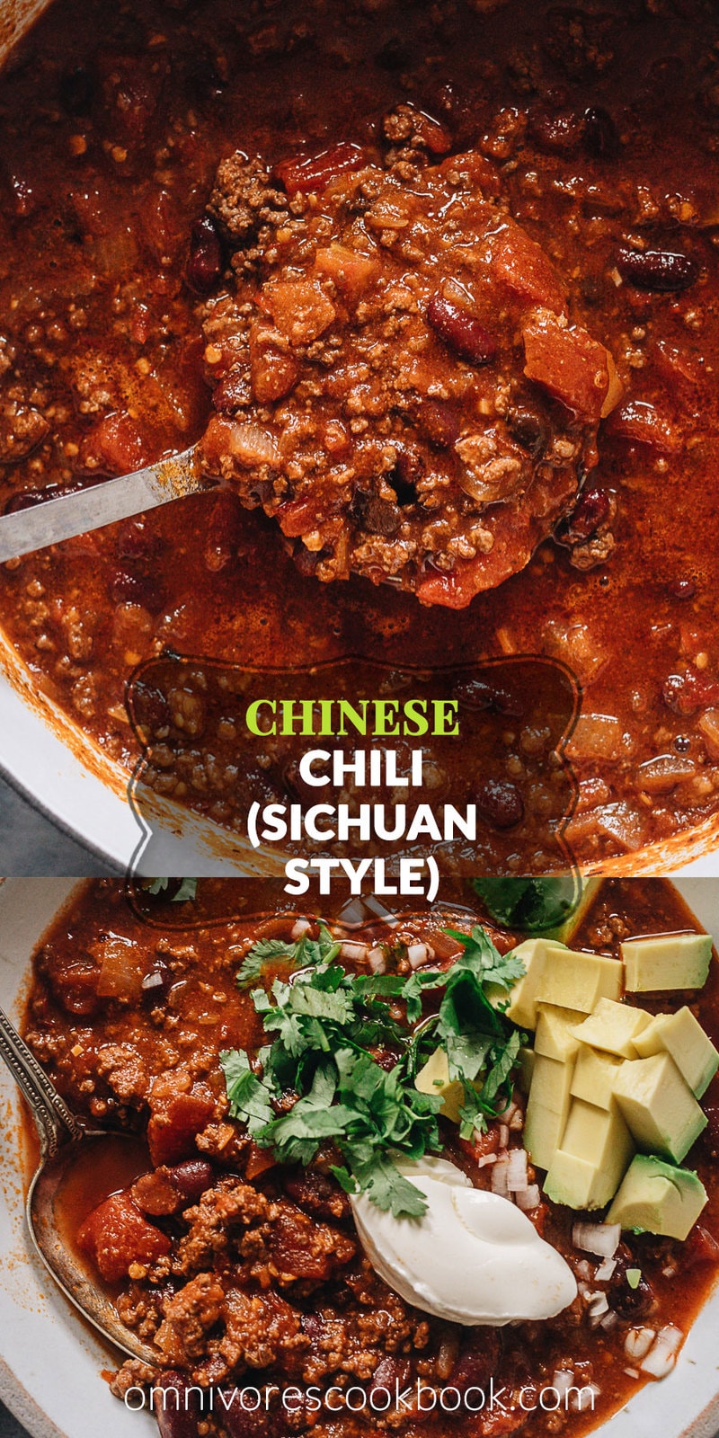 Chinese Chili (Sichuan Style) | Make a hearty pot of chili using Sichuan ingredients to create a super rich and deep umami while keeping the essence of a traditional chili. The recipe teaches you how to make a flavorful chili paste, but you can also use chili powder to make the recipe super easy.