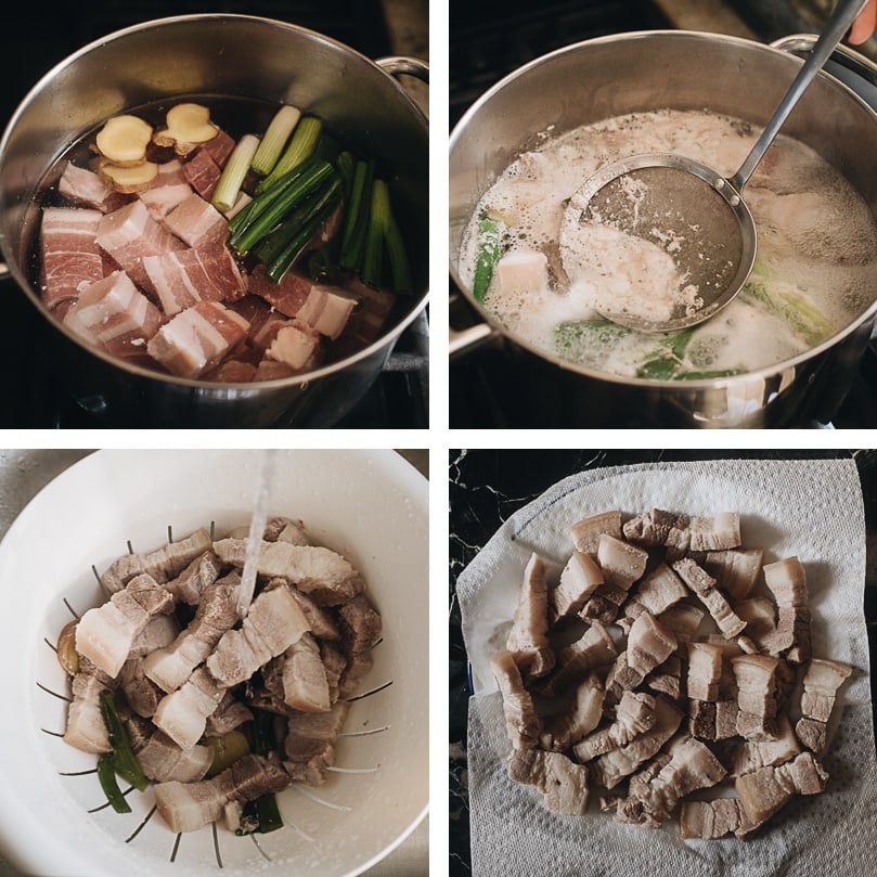 How to blanch pork for braising step-by-step