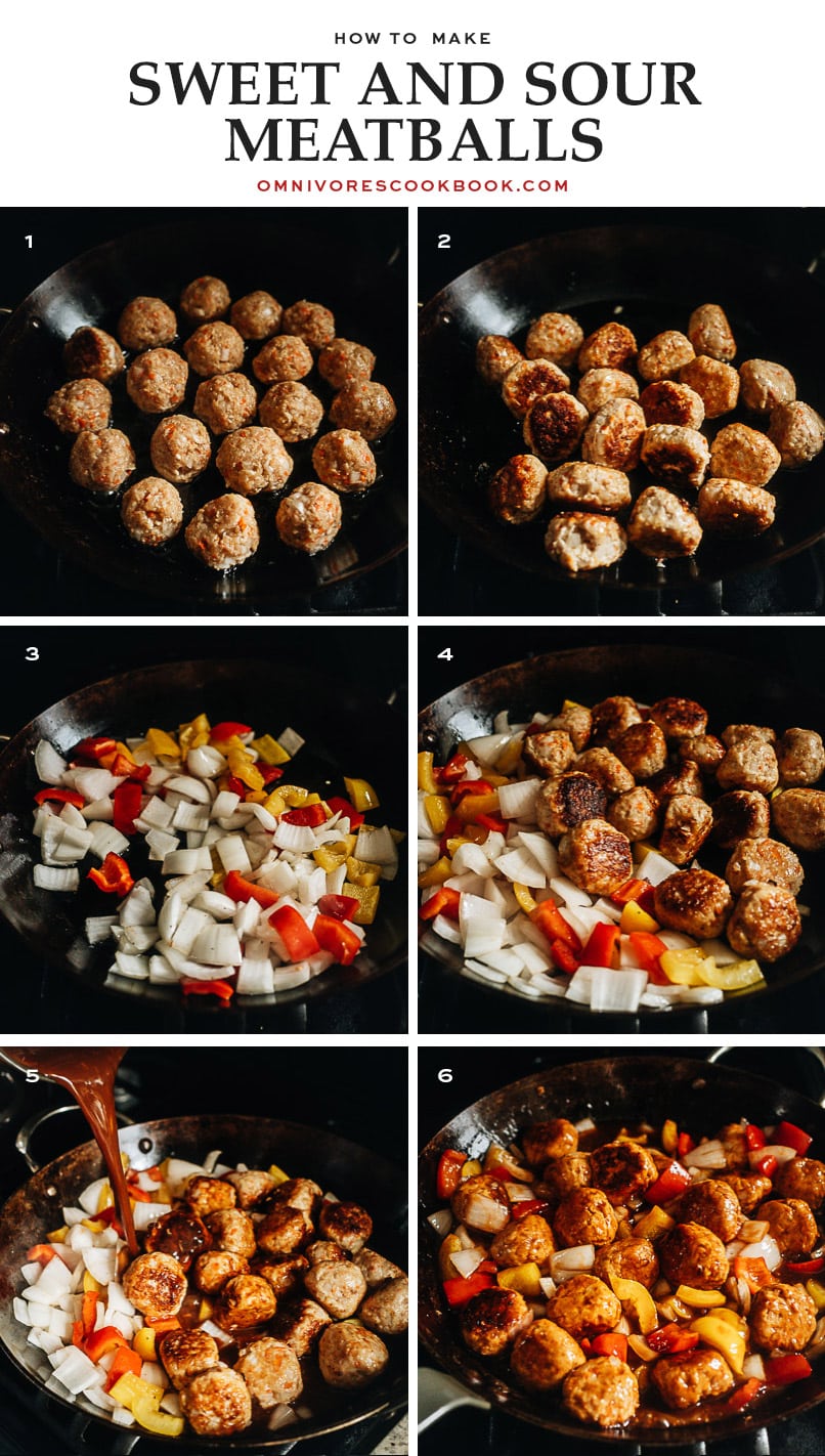 Sweet and sour sauce meatballs cooking step-by-step