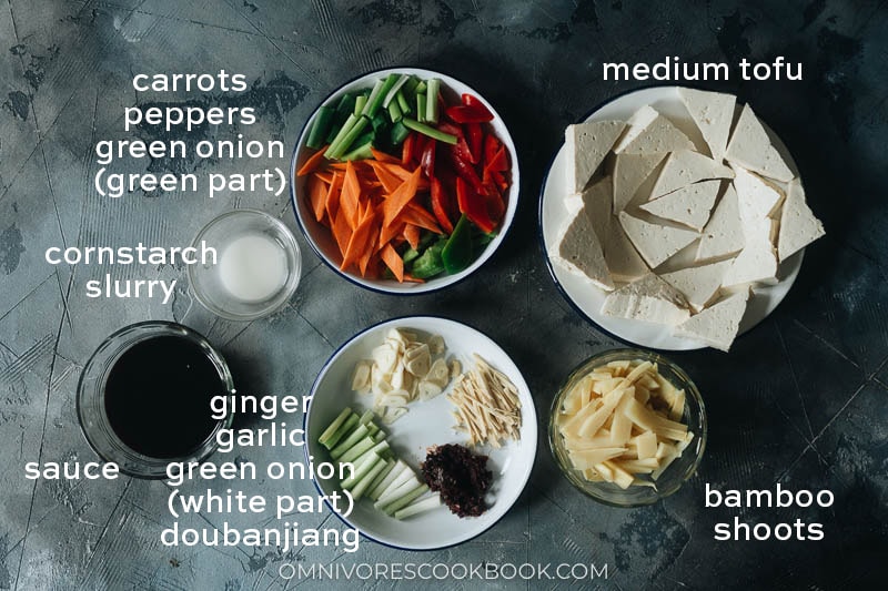 Ingredients for making home style tofu