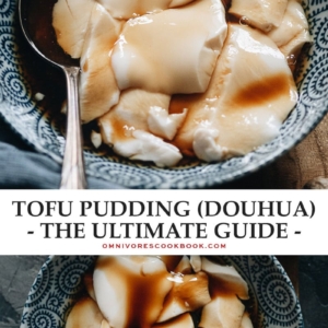 This ultimate guide to making tofu pudding (doubua / uncurdled soft tofu) explains how to use different coagulants and their results. The post includes recipes for using GLD, gypsum, gelatin, and agar agar and covers the methods and results using nigari and citrus. Look no further if you want to make the perfect tofu pudding using whatever ingredients you have on hand. {Vegan, Gluten-Free}