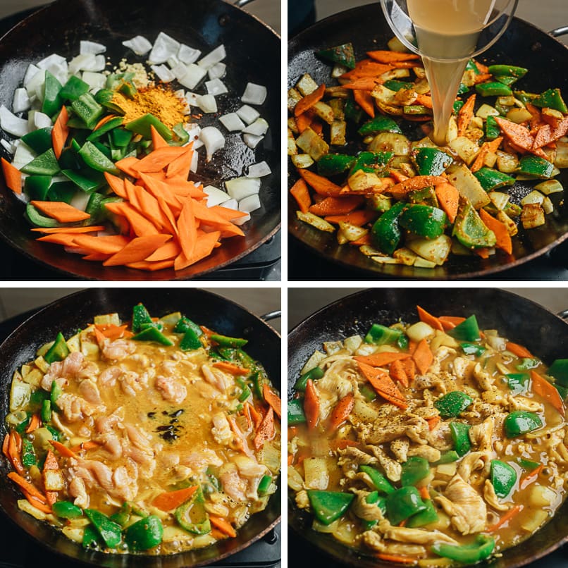 Curry chicken cooking step-by-step