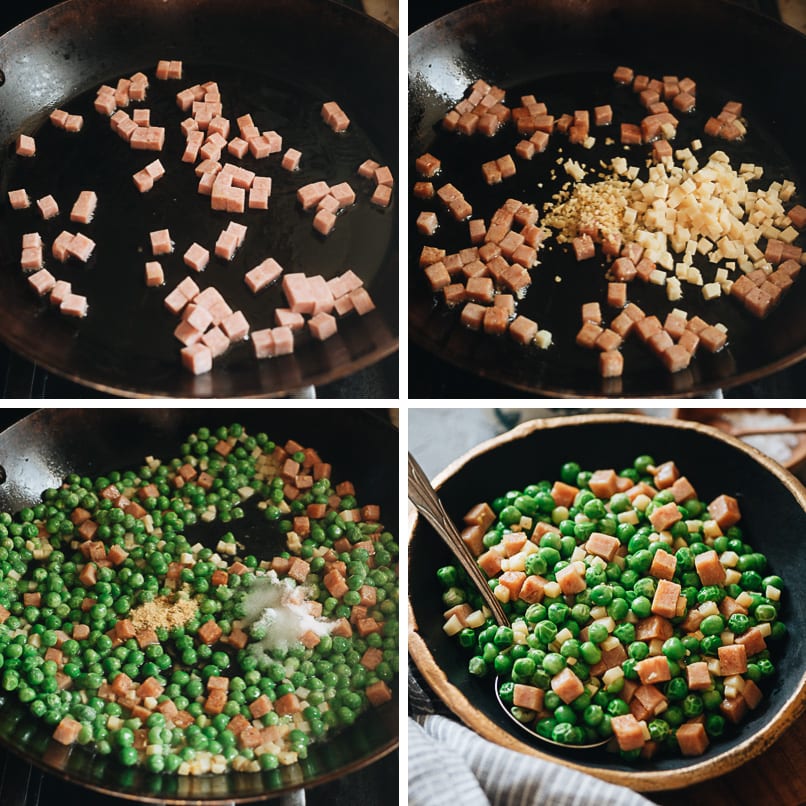 Green peas stir fry cooking step-by-step