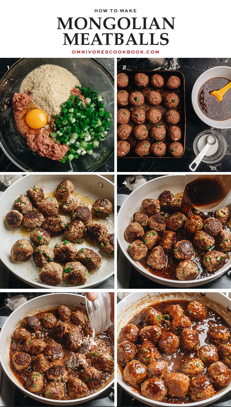 Step-by-step photos for making sweet-sour-savory meatballs