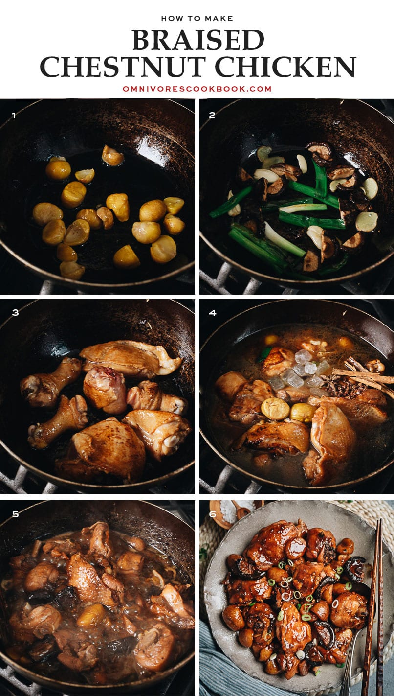 Braised chestnut chicken cooking step-by-step