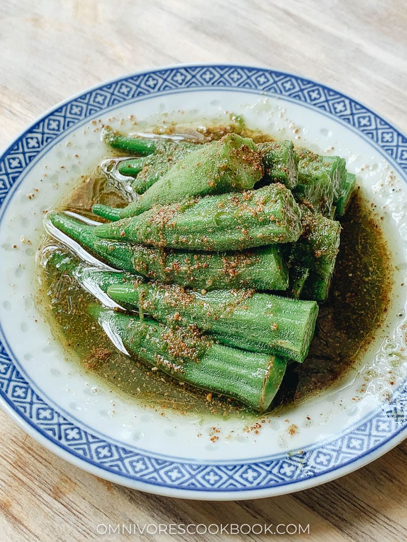 Chinese okra with Sichuan sauce