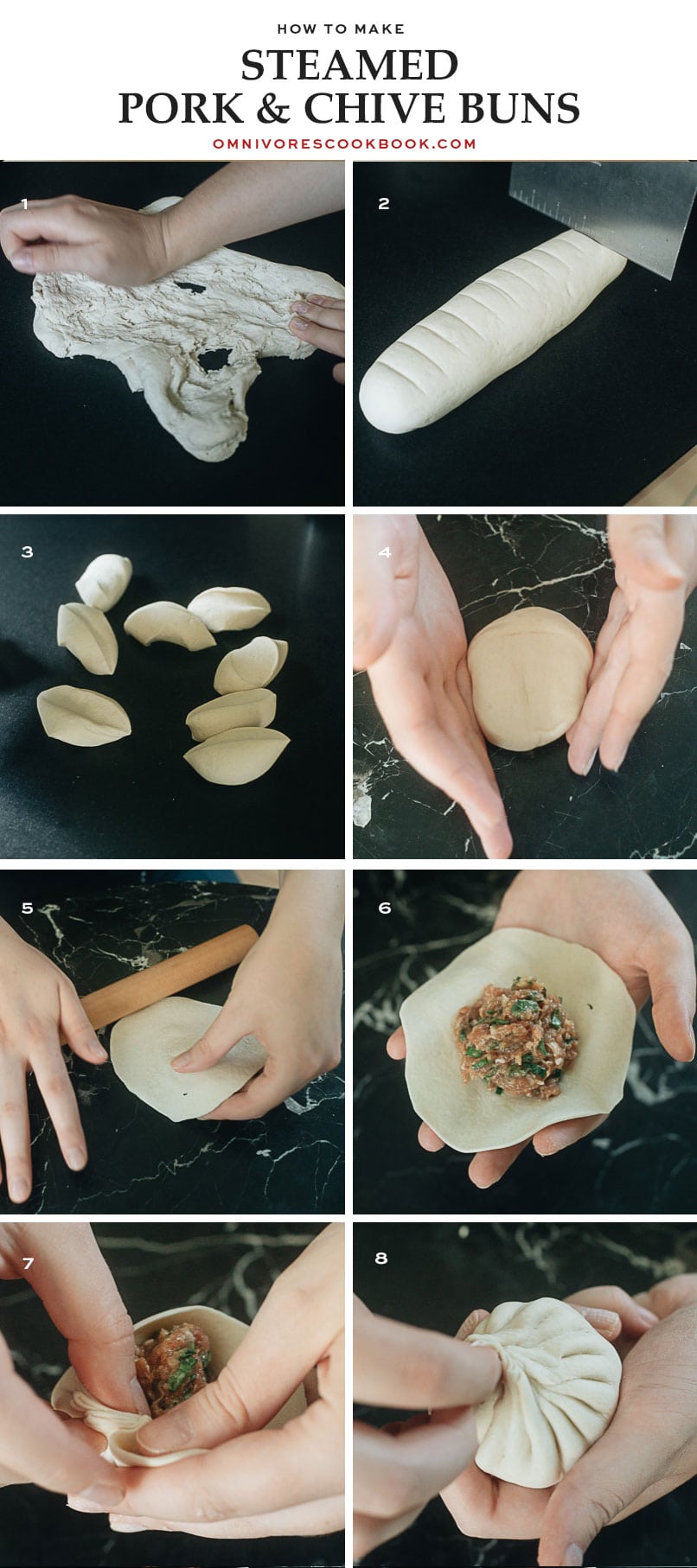 How to make steamed pork and chive buns by hand