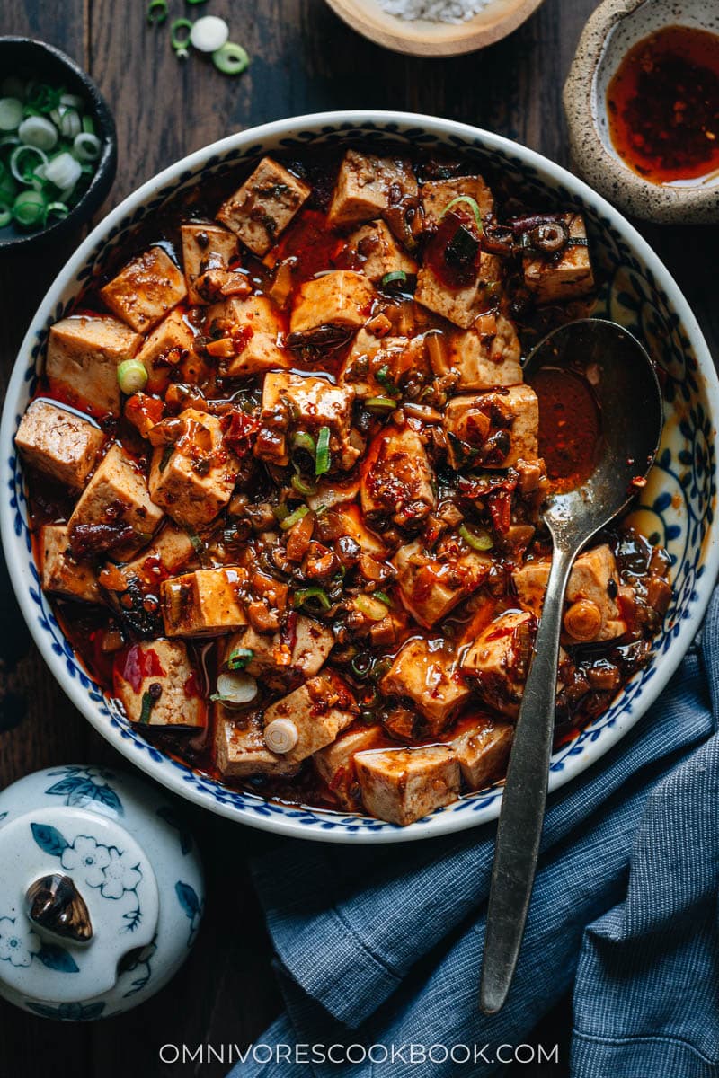 Chinese homestyle spicy vegan tofu