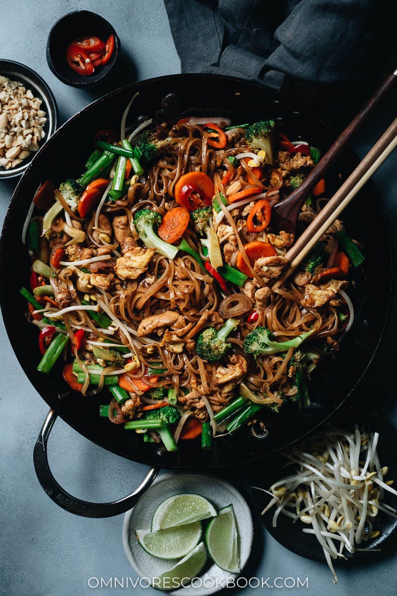 Takeout style chicken fried rice noodles