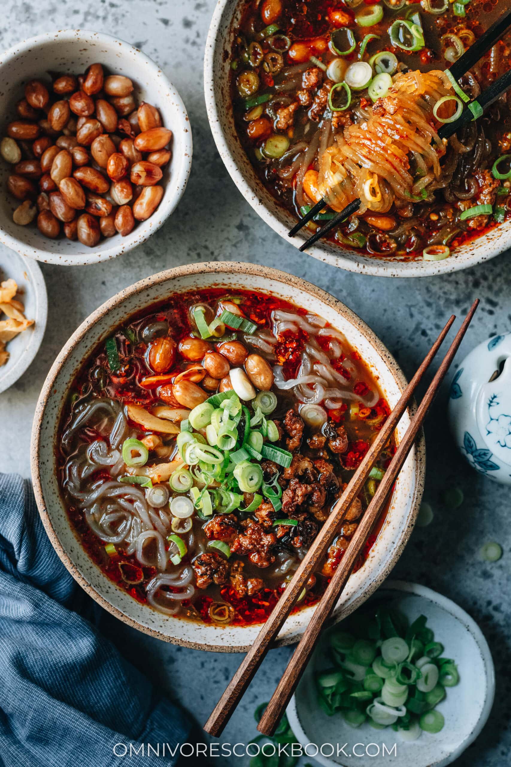 Chinese hot and sour noodle soup