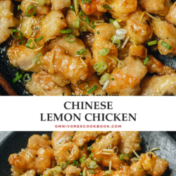 Chinese lemon chicken features crispy juicy chicken covered in a tangy and sweet lemony sauce that is also gingery. Make this easy dish for dinner to enjoy a treat that tastes just as good as the Chinese restaurant version! {Gluten-Free Adaptable}