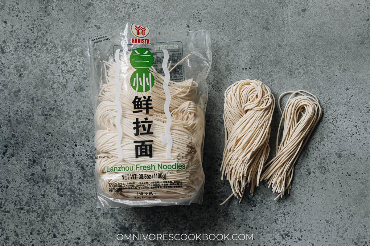 Fresh noodles in package