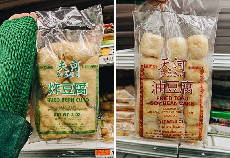 Packaged fried tofu